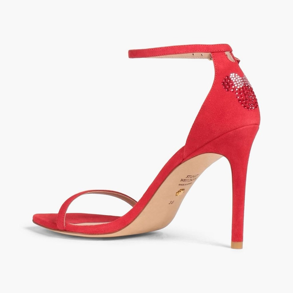 Stuart Weitzman Red Amelina Suede sandals